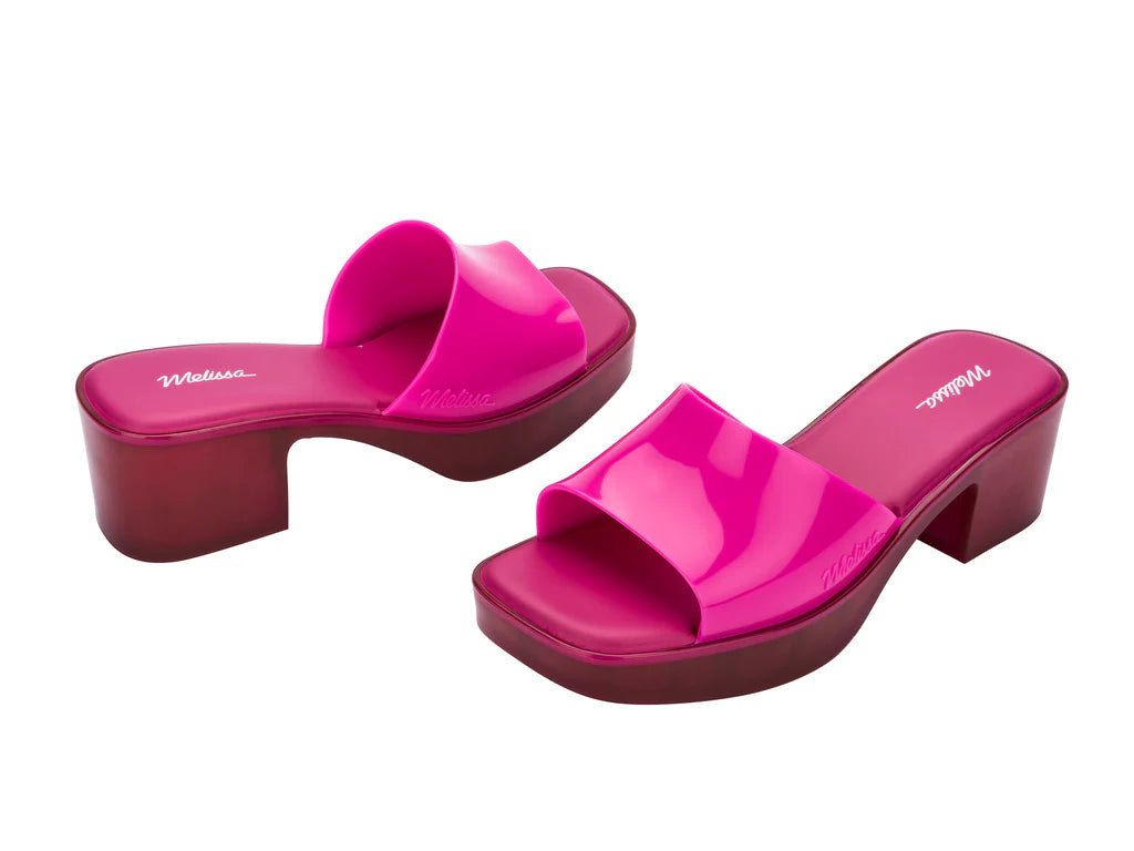 Melissa Shape AD Pink Block Heel Slides