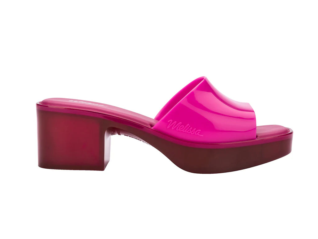 Melissa Shape AD Pink Block Heel Slides