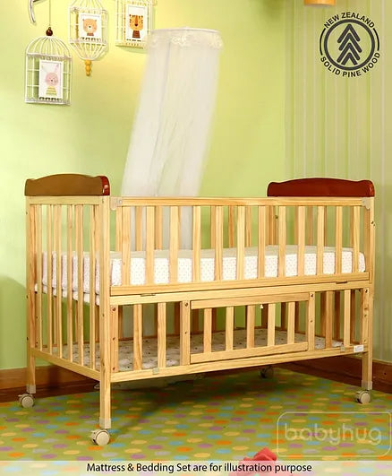 Babyhug Hamilton Wooden Cot