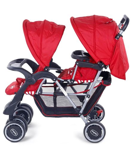 Babyhug Twinster Easy Foldable Twin Stroller
