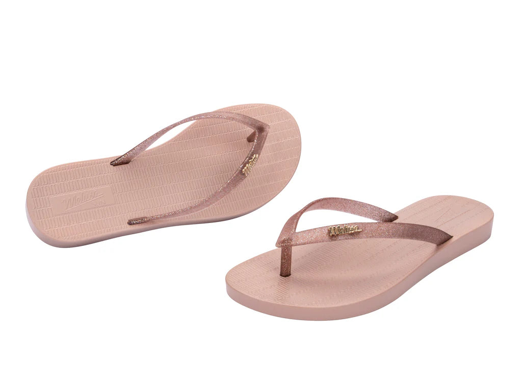 Melissa Sun Venice Shiny AD Pink Flat Flipflops