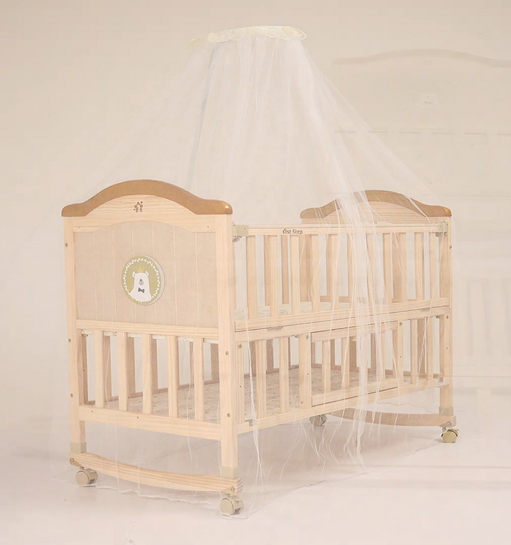 1stStep wooden crib cum cradle