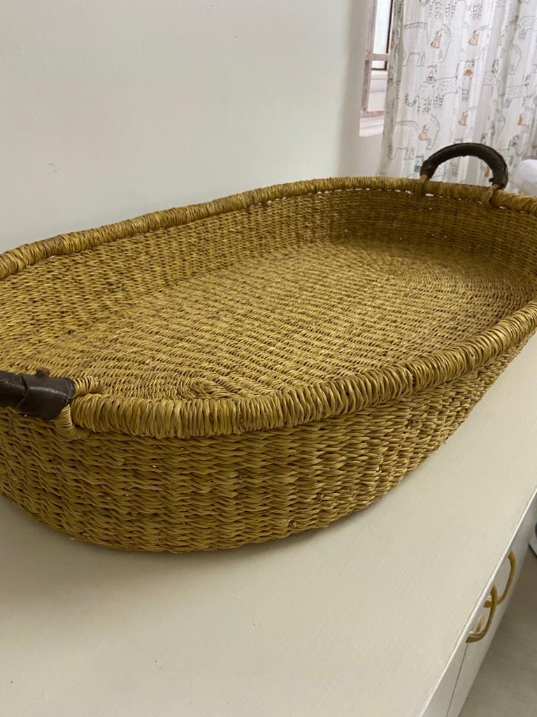 Boho Diaper changing basket with changing pad and cover