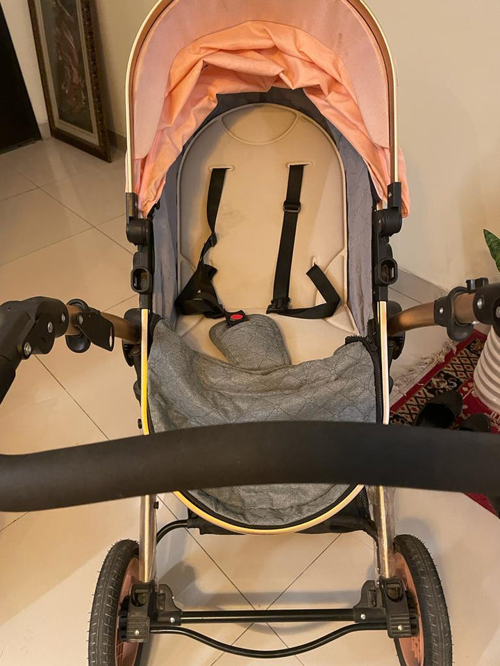 Babyhug Majestic Stroller Cum Carry Cot With Canopy