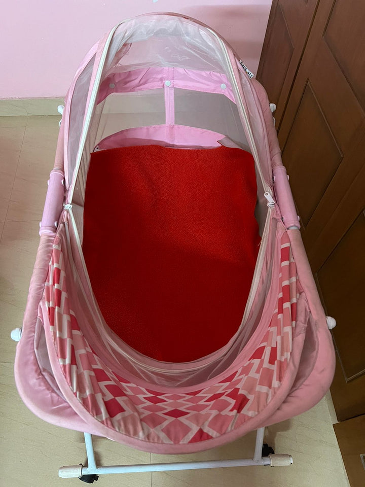 1st Step Kids Pink Printed Cradle