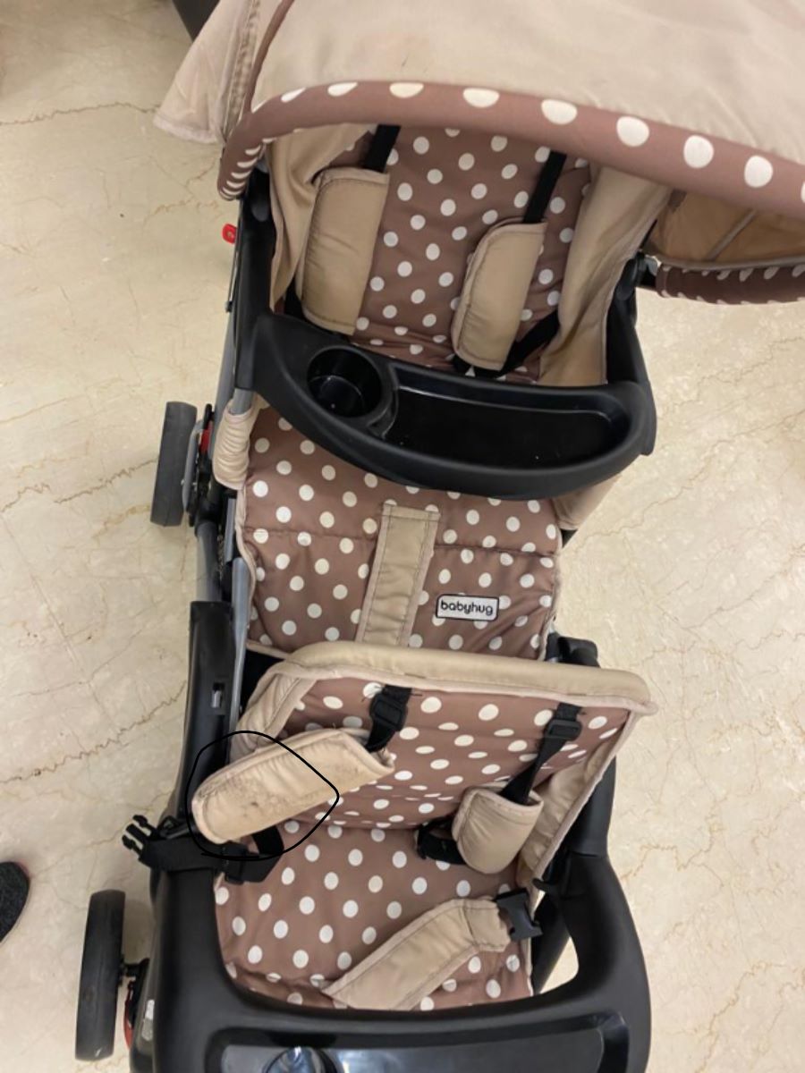 Babyhug Easy Foldable Twin Stroller