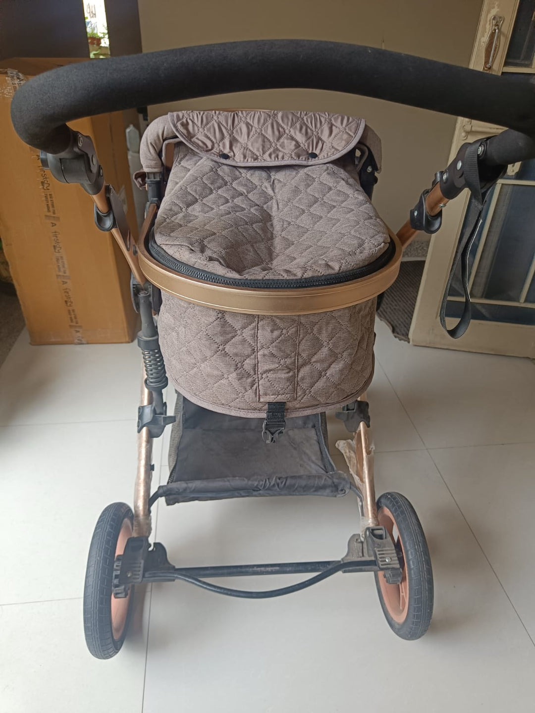 Babyhug Majestic Stroller Cum Carry Cot With Canopy