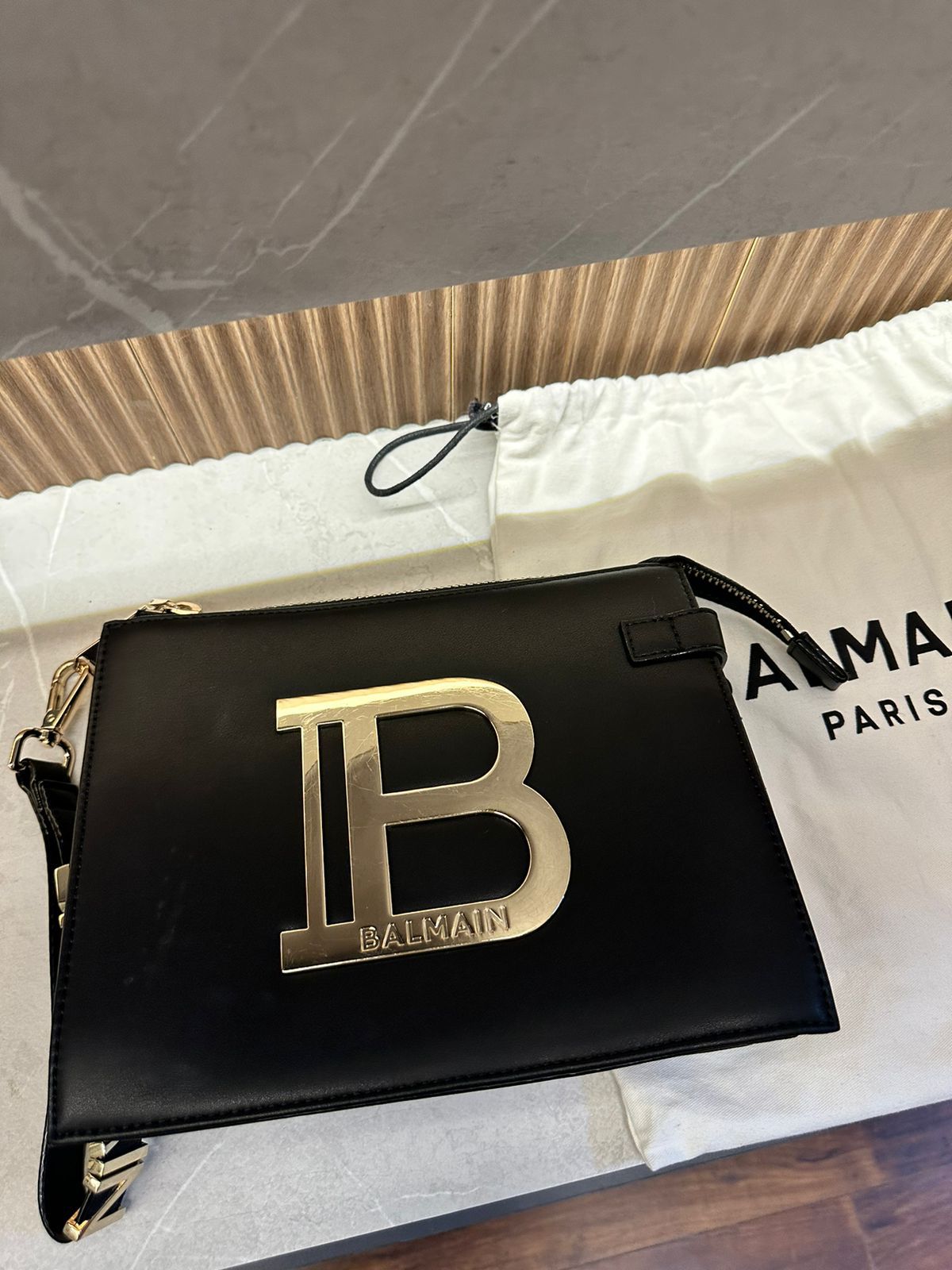 B-Army Small Shopper Bag - Balmain - Canvas - Black