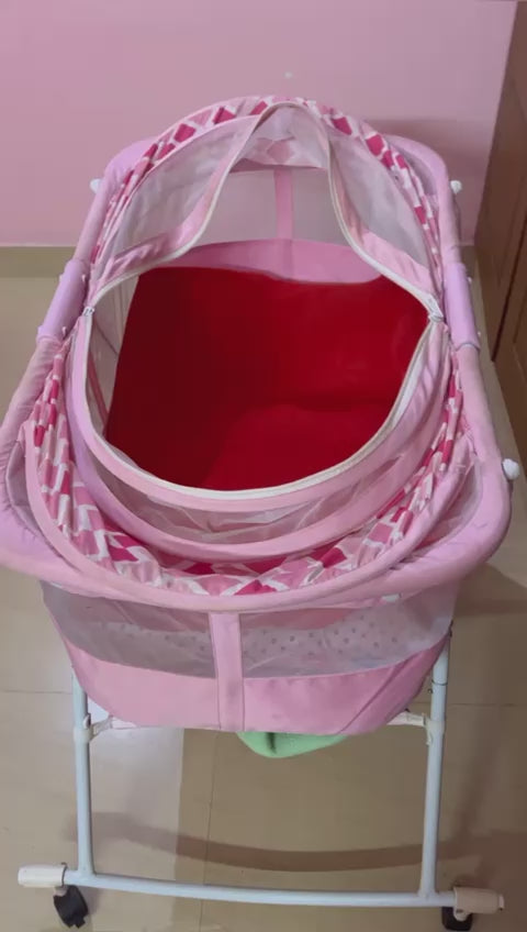 1st Step Kids Pink Printed Cradle